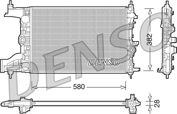 Denso DRM20096 - Радиатор, охлаждение двигателя autospares.lv