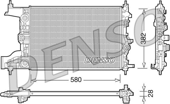 Denso DRM20097 - Радиатор, охлаждение двигателя autospares.lv