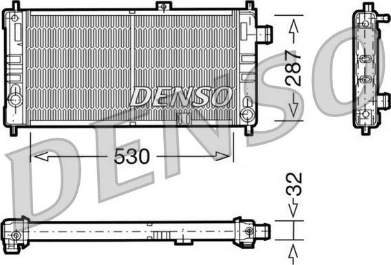 Denso DRM20064 - Радиатор, охлаждение двигателя autospares.lv