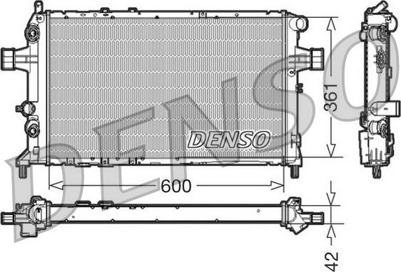 Denso DRM20016 - Радиатор, охлаждение двигателя autospares.lv