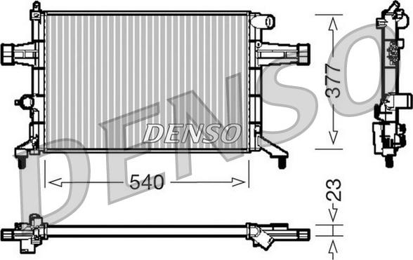 Denso DRM20082 - Радиатор, охлаждение двигателя autospares.lv