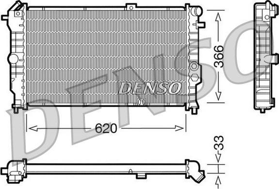 Denso DRM20021 - Радиатор, охлаждение двигателя autospares.lv