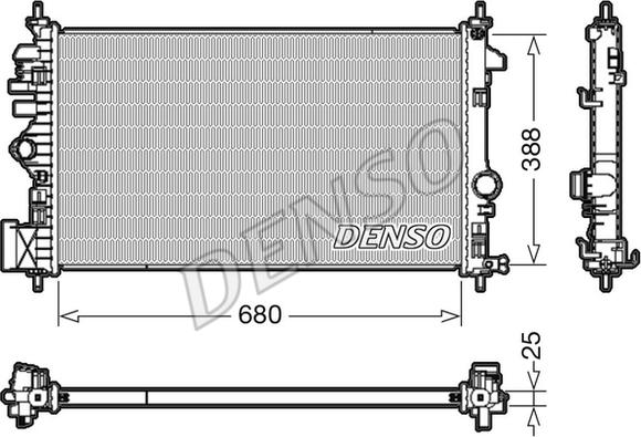 Denso DRM20109 - Радиатор, охлаждение двигателя autospares.lv