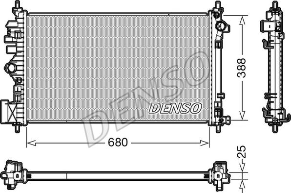 Denso DRM20107 - Радиатор, охлаждение двигателя autospares.lv