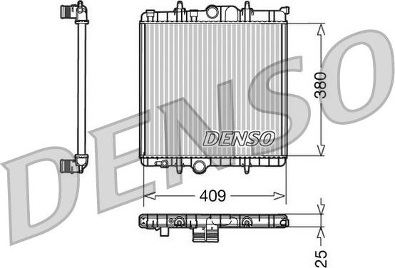 Denso DRM21025 - Радиатор, охлаждение двигателя autospares.lv