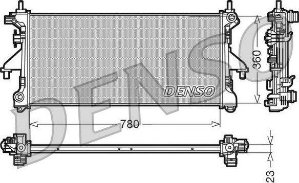 Denso DRM21100 - Радиатор, охлаждение двигателя autospares.lv