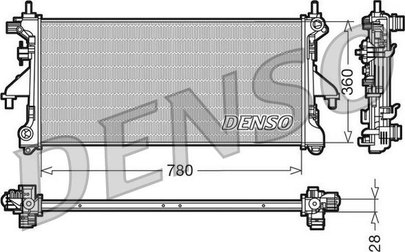 Denso DRM21101 - Радиатор, охлаждение двигателя autospares.lv