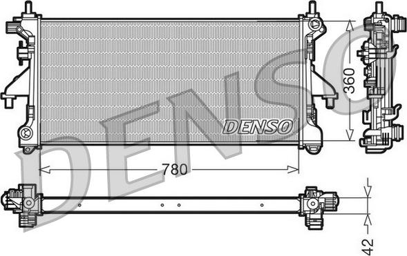 Denso DRM21102 - Радиатор, охлаждение двигателя autospares.lv