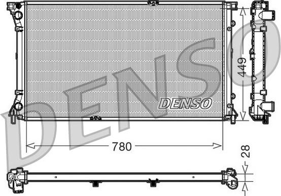 Denso DRM23098 - Радиатор, охлаждение двигателя autospares.lv