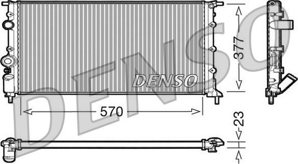 Denso DRM23054 - Радиатор, охлаждение двигателя autospares.lv