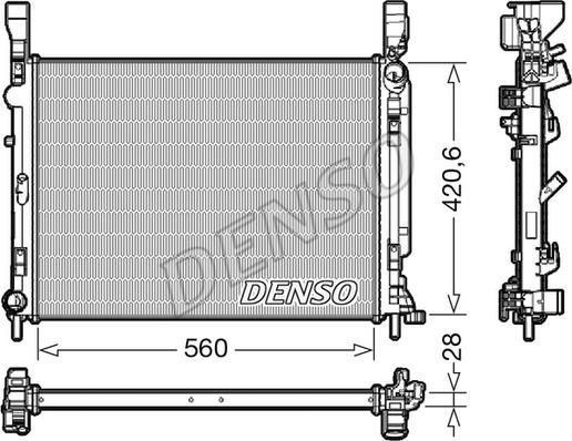 Denso DRM23036 - Радиатор, охлаждение двигателя autospares.lv