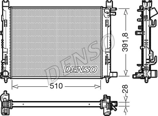 Denso DRM23109 - Радиатор, охлаждение двигателя autospares.lv