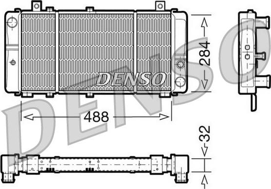 Denso DRM27001 - Радиатор, охлаждение двигателя autospares.lv