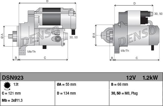 Denso DSN923 - Стартер autospares.lv