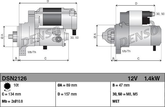 Denso DSN2126 - Стартер autospares.lv