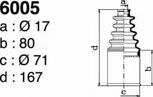 DEPA 6005 - Пыльник, приводной вал autospares.lv