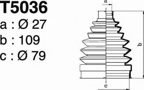 DEPA T5036 - Пыльник, приводной вал autospares.lv