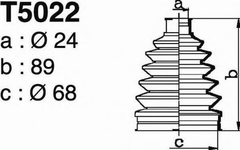 DEPA T5022 - Пыльник, приводной вал autospares.lv