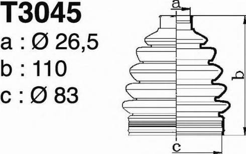 DEPA T3045 - Пыльник, приводной вал autospares.lv