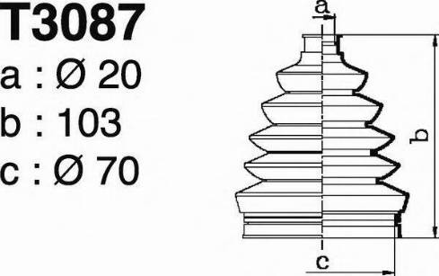 DEPA T3087 - Пыльник, приводной вал autospares.lv