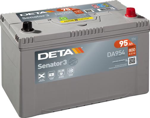 DETA DA954 - Стартерная аккумуляторная батарея, АКБ autospares.lv
