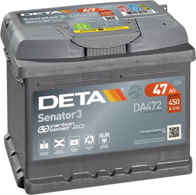 DETA DA472 - Стартерная аккумуляторная батарея, АКБ autospares.lv
