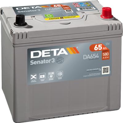 DETA DA654 - Стартерная аккумуляторная батарея, АКБ autospares.lv
