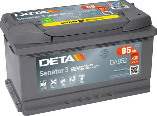 DETA DA852 - Стартерная аккумуляторная батарея, АКБ autospares.lv