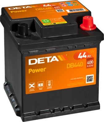 DETA DB440 - Стартерная аккумуляторная батарея, АКБ autospares.lv