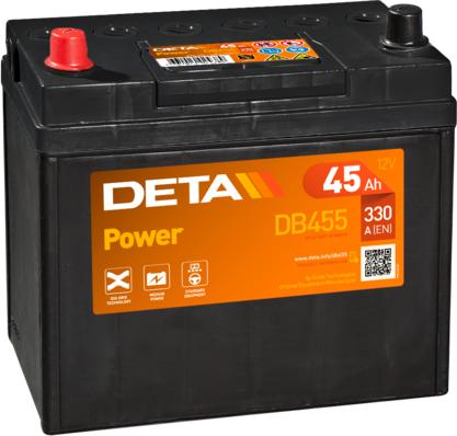 DETA DB455 - Стартерная аккумуляторная батарея, АКБ autospares.lv