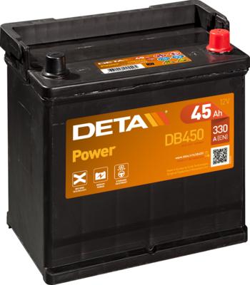 DETA DB450 - Стартерная аккумуляторная батарея, АКБ autospares.lv