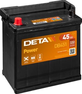 DETA DB451 - Стартерная аккумуляторная батарея, АКБ autospares.lv