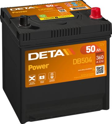 DETA DB504 - Стартерная аккумуляторная батарея, АКБ autospares.lv