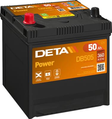 DETA DB505 - Стартерная аккумуляторная батарея, АКБ autospares.lv