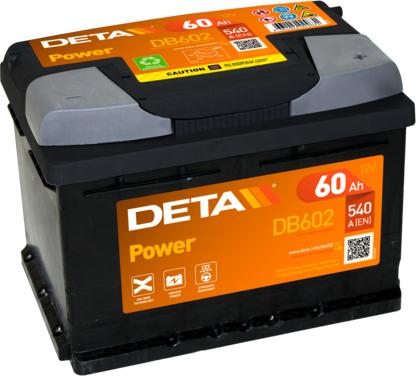 DETA DB602 - Стартерная аккумуляторная батарея, АКБ autospares.lv