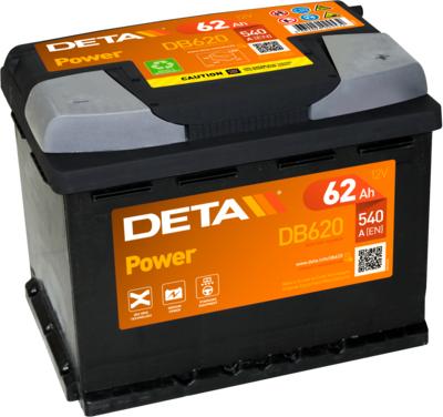 DETA DB620 - Стартерная аккумуляторная батарея, АКБ autospares.lv