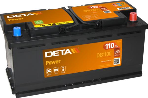 DETA DB1100 - Стартерная аккумуляторная батарея, АКБ autospares.lv