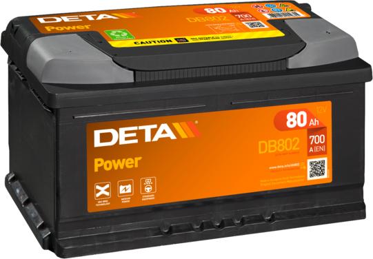 DETA DB802 - Стартерная аккумуляторная батарея, АКБ autospares.lv