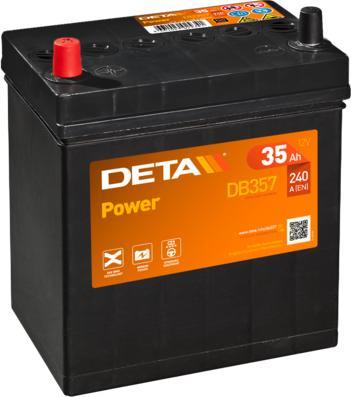 DETA DB357 - Стартерная аккумуляторная батарея, АКБ autospares.lv