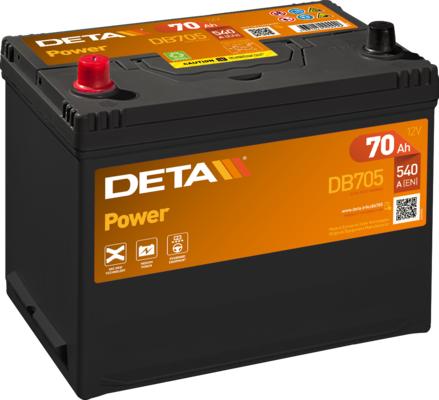 DETA DB705 - Стартерная аккумуляторная батарея, АКБ autospares.lv
