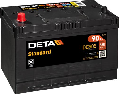 DETA DC905 - Стартерная аккумуляторная батарея, АКБ autospares.lv