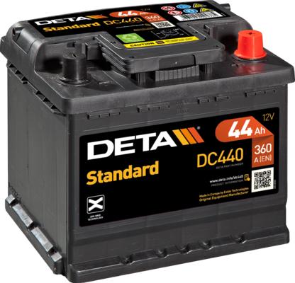 DETA DC440 - Стартерная аккумуляторная батарея, АКБ autospares.lv