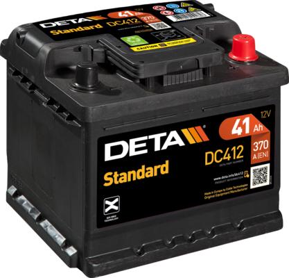 DETA DC412 - Стартерная аккумуляторная батарея, АКБ autospares.lv