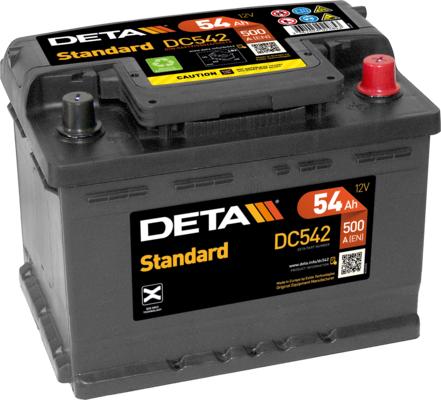 DETA DC542 - Стартерная аккумуляторная батарея, АКБ autospares.lv