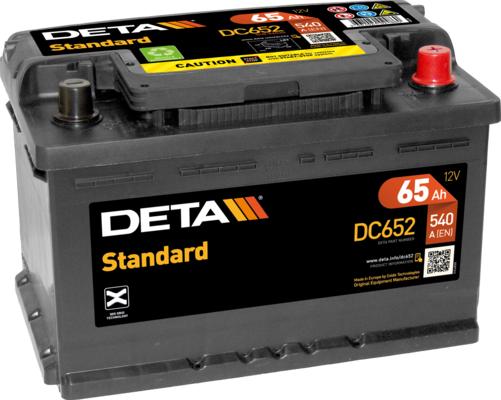 DETA DC652 - Стартерная аккумуляторная батарея, АКБ autospares.lv
