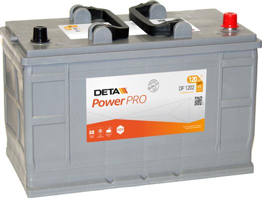 DETA DF1202 - Стартерная аккумуляторная батарея, АКБ autospares.lv