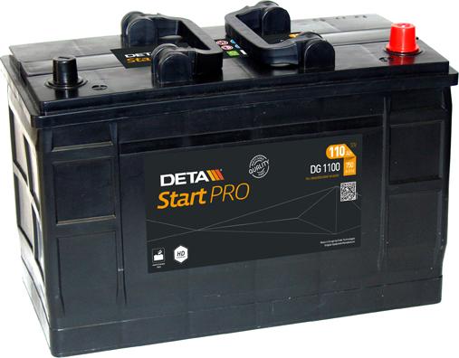 DETA DG1100 - Стартерная аккумуляторная батарея, АКБ autospares.lv