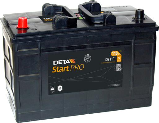 DETA DG1101 - Стартерная аккумуляторная батарея, АКБ autospares.lv