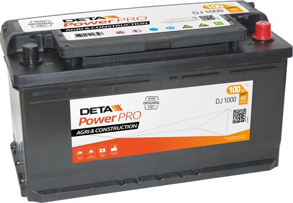DETA DJ1000 - Стартерная аккумуляторная батарея, АКБ autospares.lv