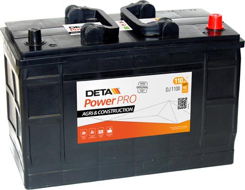DETA DJ1100 - Стартерная аккумуляторная батарея, АКБ autospares.lv